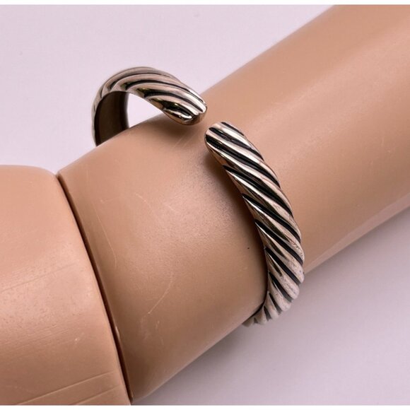 Vintage Persona Cuff Watch Silver Tone Braclet Twisted Rope Design - Picture 2 of 7